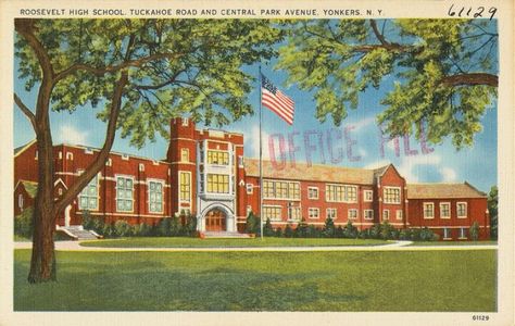 Roosevelt High School Yonkers, New York - That's my high school! :-) Yonkers New York, Roosevelt High School, Park Avenue, Central Park, Growing Up, High School, New York, House Styles, History