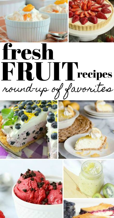 If you love baking with fresh fruit then you will love this round up of fresh fruit recipes and desserts. Especially if you are looking for ways to use up berries and fruit from your garden, keep these recipes on hand to make the drinks, sides and desserts the the berries you have on hand! Pie, Pear Smoothie Recipes, Beets Smoothie Recipes, Ginger Smoothie Recipes, Raspberry Smoothie Recipes, Fresh Fruit Desserts, Lemon Cream Pies, Fruit Recipes Healthy, Fruit Recipe