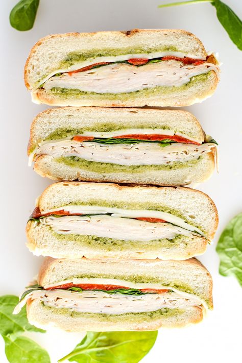 Pressed Sandwiches, Chicken Pesto Sandwich, Pressed Sandwich, Pesto Sandwich, Picnic Sandwiches, Subway Sandwich, Healthy Sandwich Recipes, Cold Sandwiches, Cold Lunches