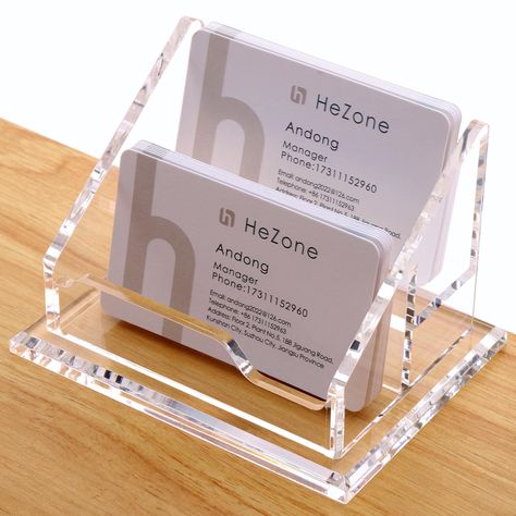 Acrylic Office Supplies, Business Card Displays, Business Card Organizer, Business Card Stand, Crystal Texture, Card Display, Good Presentation, Card Organizer, Name Card