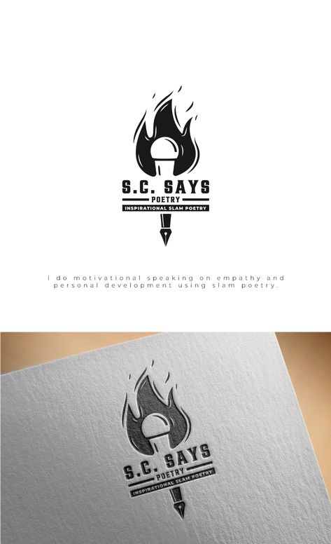 Poetry Logo Design, Motivation Logo Design, Speaker Logo Design, Poetry Logo, Speaker Logo, Dot Logo, Slam Poetry, Ecommerce Logo, Ecommerce Design