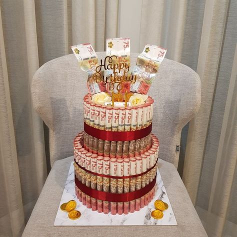 Money Tower, Snack Tart, Cake Hamper, Wrapping Bouquets, Cake 2 Tier, Snack Tower, Money Cakes, Money Cake, Money Bouquet