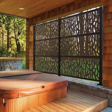 Whirlpool Deck, Patio Plan, Hot Tub Privacy, Easy Deck, Decorative Screen Panels, Outdoor Hot Tub, Hot Tub Ideas, Amazing Backyard, Hot Tub Deck