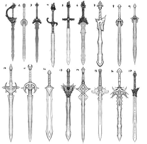 by @Viktormon Fantasy Swords Concept Art, Types Of Swords, Cool Swords, Drawing Base, Art Reference Photos, Drawing Reference, Drawing Sketches, Art Sketches, Art Reference