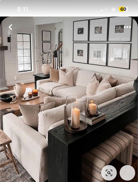 Narrow Living Room, Small Living Room Ideas, Neutral Living Room, Living Room Remodel, Livingroom Layout, Living Room Sectional, Decor Home Living Room, Living Room Decor Apartment, Living Room Style