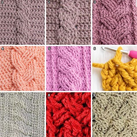 Crochet Cable Ebook Technique Cable Stitch Crochet Pattern, Cable Knit Crochet Pattern, Faux Knit Crochet Stitch, Cable Crochet, Crochet Cable Stitch Scarf Free Pattern, Crochet Cables, Cable Crochet Stitch Tutorial, How To Crochet Cable Stitch, Braided Cable Crochet Pattern