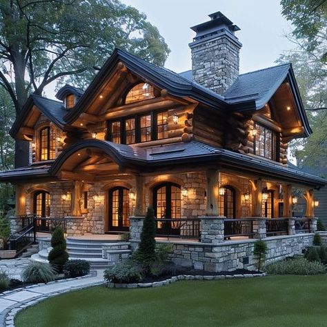 Home Is Not A Place, Mountain Dream Homes, Woodland Retreat, Log Cabin Ideas, Barn Style House Plans, Dream Life House, Log Cabin Homes, Dream House Rooms, Barn Style House