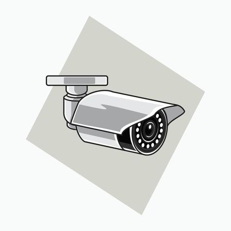 white CCTV icon - tube shaped CCTV with black lens - colored icon, symbol, cartoon logo for security system Cctv Aesthetic, Camera Drawing Sketches, Cctv Security Systems, Dream Logo, Camera Drawing, Eye Logo, Camera Logo, 2d Design, Security Systems