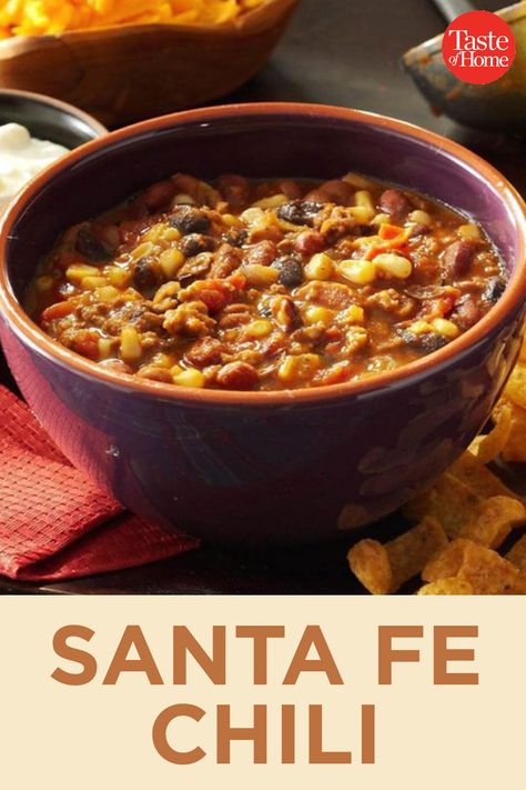 Santa Fe Chili Crock Pot, New Mexico Recipes Santa Fe, Santa Fe Stew, Santa Fe Soup Crockpot, Santa Fe Recipes, Santa Fe Soup Recipe, Santa Fe Stew Recipe, Santa Fe Chili Recipe, Food For A Cold Day