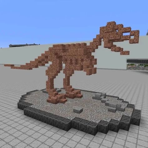 Minecraft T Rex Build, Minecraft Dinosaur Statue, Gargoyle Minecraft, Minecraft Dinosaur Skeleton, Minecraft Fossil Builds, Minecraft Skeleton Build, Minecraft Fossils, Minecraft Dinosaur, Fossil Ideas