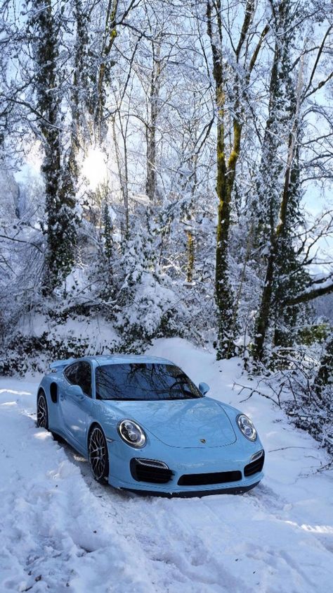 Wal Paper, Blue Trees, Porsche Car, Winter Car, Trees Forest, Snowy Forest, Winter Nature, Winter Wallpaper, Iphone Wallpaper Girly