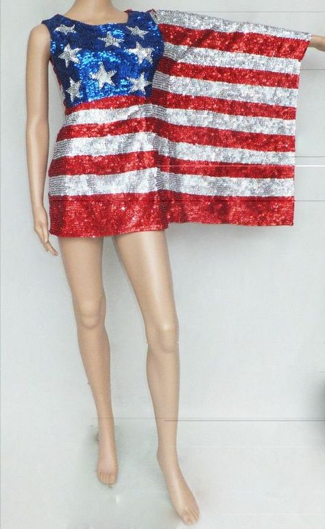 I like it alot shorter then the picture but it look just like the picture for sure Usa Theme Outfit, American Flag Dress, America Dress, American Flag Fashion, Flag Dress, Flag Outfit, Uk Flag, Patriotic Outfit, Lycra Fabric