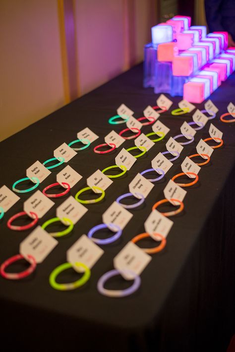 Apple Technology-Themed Bar Mitzvah Party Neon Bat Mitzvah Theme, Bar Mitzvah Decorations, Unique Table Numbers, Bar Mitzvah Themes, Bat Mitzvah Themes, Glow Party Supplies, Mitzvah Themes, Dark Table, Bar Mitzvah Party