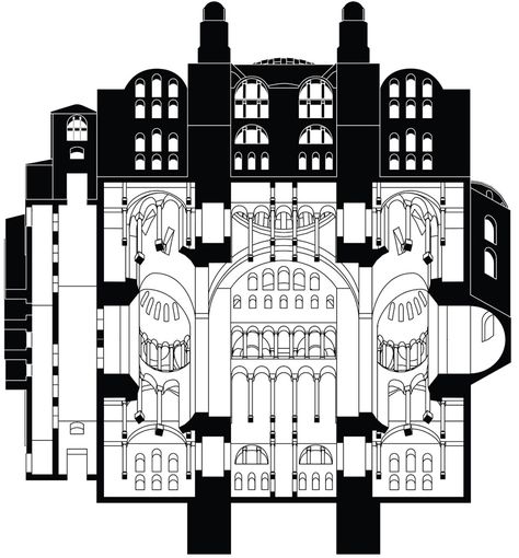 San Rocco Summer School Axonometric Drawing, Architectural Representation, San Rocco, Building Illustration, 6 September, Architecture Graphics, European Architecture, Architectural Section, Hagia Sophia