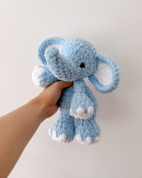 May the Elephant 🐘🩶 It was an absolute honour testing this cutie for @bkaycrochet 💕 I’m honestly obsessed with her chunky little feet. This pattern is literal perfection 🤩 Pattern releasing this Wednesday, Sept 10! Trust me when I say you’re going to NEED this one 🛒 #crochetelephant #elephantlovey #amigurumielephant #crochetlovey #crochet #crocheter #fiberartist #patterntester #crochetpattern #crochetersofinstagram Crochet Animals Simple, Cuddler Crochet Pattern Free, Baby Elephant Crochet Pattern Free, Elephant Lovey Crochet Free Pattern, Elephant Snuggler Crochet Pattern, Crochet Projects Chunky Yarn, Amigurumi For Babies, Free Elephant Crochet Pattern, Cute Crochet Stuffed Animals