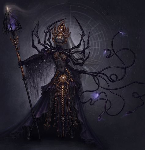 Drow by jianjiagu.deviantart.com on @deviantART Spider Queen Unseelie Court, Hq Wallpaper, Half Drow, Spider Queen, Cosplay Inspiration, Evil Villains, Forgotten Realms, Gaming Stuff, Supernatural Beings