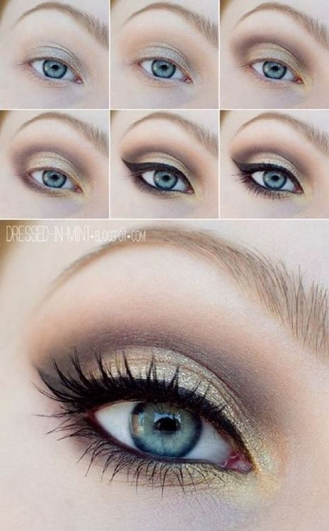 Mat Makeup, Easy Eye Makeup Tutorial, Eye Makeup Tutorials, Smoky Eye Makeup Tutorial, Make Up Designs, Blue Eyes Pop, Make Up Tutorials, Makeup Tip, Smokey Eye Makeup Tutorial