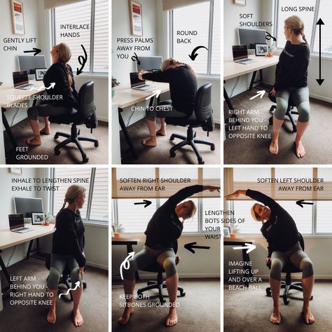 Office Stretching, Office Stretches, Office Desk Stretches, Desk Stretches At Work, Desk Job Workouts, Office Chair Stretches, Stretches For Office Workers, Desk Stretches, Office Workout