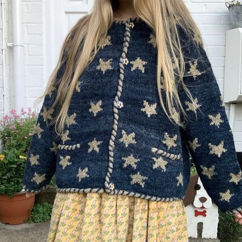 Star Cardigan, Body Outfit, Hi Everyone, Cool Sweaters, Swag Outfits, Blue Cream, Knit Patterns, Passion For Fashion, Pretty Outfits