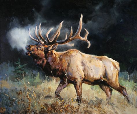 Luke Frazier | Wildlife & Sporting Art Elk Pictures, Jackson Hole Art, Deer Artwork, Hunting Art, Bull Elk, Deer Painting, Wildlife Artwork, Vibes Art, Deer Art