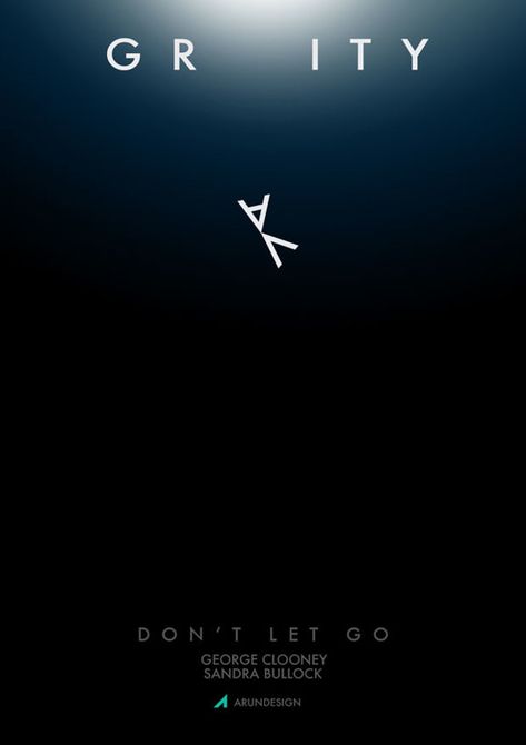 Gravity (2013) Gravity Movie, Typographie Logo, Minimal Poster, Minimal Movie Posters, Movie Posters Design, Movie Posters Minimalist, Alternative Movie Posters, Film Posters, Design Graphique