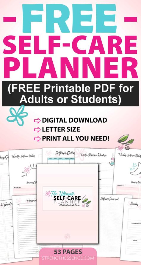 gradient background with cute free printable self care checklist for women layout and free self-care planner (free printable pdf for adults or students) text overlay Free Self Care Journal Template, Organisation, Self Care Binder Ideas, Self Care Template Aesthetic, Goodnotes Self Care Journal, Selfcare Planner Ideas, Self Care Daily Planner, Recovery Planner Free Printable, Selfcare Checklist Printable