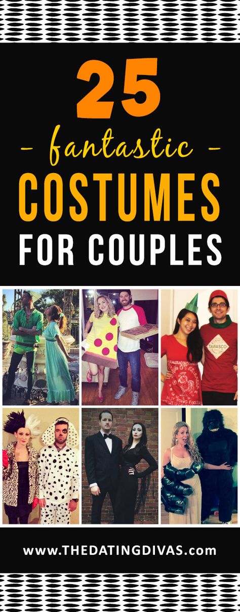 Love these Halloween couples costume ideas! Lots of DIY too! www.TheDatingDivas.com Cheap Couples Halloween Costumes, Clever Couples Halloween Costumes, Easy Couple Halloween Costumes, Costume Ideas For Couples, Cute Couples Costumes, Funny Couple Costumes, Unique Couple Halloween Costumes, Funny Couple Halloween Costumes, Diy Couples Costumes