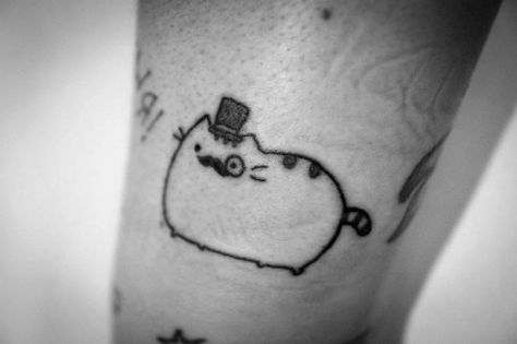 Pusheen Tattoo, Caroline Tattoo, Simple Black Tattoos, Cat Tattoo Simple, Cat Tattoo Designs, Best Tattoos, Dream Tattoos, Little Tattoos, Skin Art