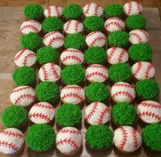 Baseball Cupcakes, Softball Party, Baseball Theme Birthday, Baseball First Birthday, Pyjamas Party, Baseball Theme Party, Baseball Birthday Party, Golf Birthday, Baseball Party