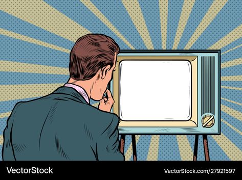 Retro Tv Illustration, Retro Vector Illustration, Blank Poster, Tv Talk Show, Pop Art Retro, Creepy Stuff, Vintage Videos, Book Works, Boardwalk Empire