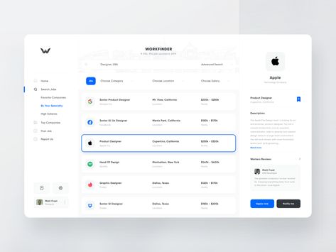 WorkFinder - Job Board Platform by Dmitriy Kharaberyush on Dribbble Web Application Design, Ui Design Dashboard, Motivation App, Graphisches Design, Platform Design, Ux Design Inspiration, Application Design, Dashboard Design, Ui Design Inspiration