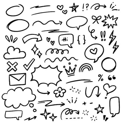 Hand drawn vector doodle scribble set el... | Premium Vector #Freepik #vector #cloud #line #flower #symbols Flower Symbols, Open When Letters For Boyfriend, Love Speech, Line Doodles, Vector Doodle, Letters To Boyfriend, Scribble Art, Hand Drawn Vector, Drawing Set