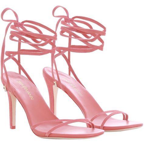 ZIMMERMANN Tie Sandal Heel ($385) ❤ liked on Polyvore featuring shoes, sandals, strappy stilettos, pink high heel sandals, suede sandals, tie sandals and high heel shoes Sandals, Shoes Sandals Heels, Suede Sandals, Heel Sandals, Heeled Sandals, Strappy Sandals, High Heel Sandals, High Heel, Sandals Heels