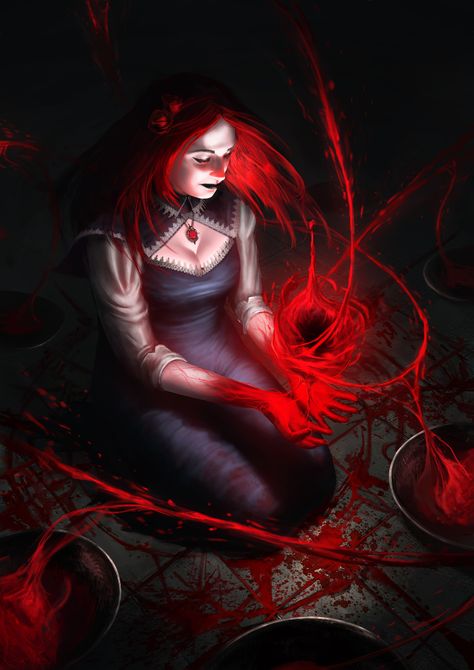 ArtStation - Blood Ritual, Eryk Szczygieł Blood Ritual, White Wizard, Blood Mage, Wizard Games, Witch Rituals, World Of Darkness, Blood Moon, Mystical Art, Magic Art