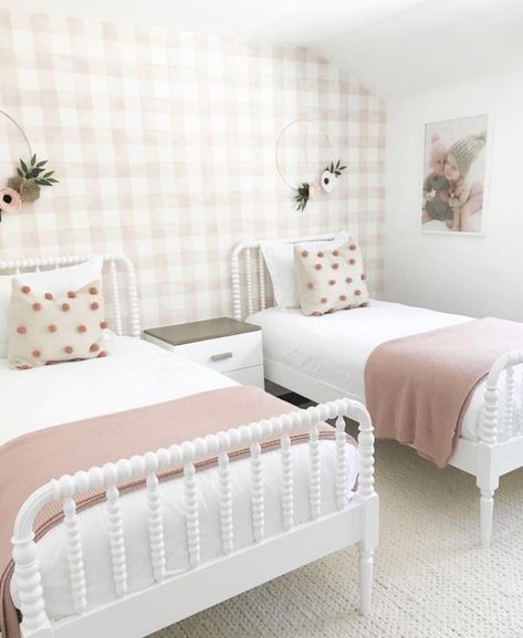 White Twin Bed, Twin Girl Bedrooms, Sister Bedroom, Grandkids Room, Shared Girls Room, Sister Room, Shared Girls Bedroom, Jenny Lind, Big Girl Bedrooms