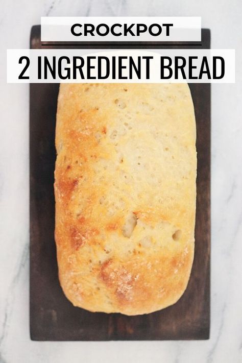 Bread In Crockpot, 2 Ingredient Bread, Crock Pot Bread, Homemade Bread Recipe, Slow Cooker Bread, Quick Bread Recipe, Self Raising Flour, Homemade Bread Recipes Easy, Homemade Bread Easy