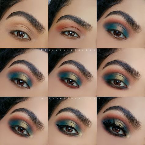 Dark Mermaid Makeup, Teal Eye Makeup, Mexican Makeup, Ethereal Dark, Smokey Eyes Tutorial, Mermaid Makeup Tutorial, Teal Makeup, Eyes Tutorial, Gold Smokey Eye