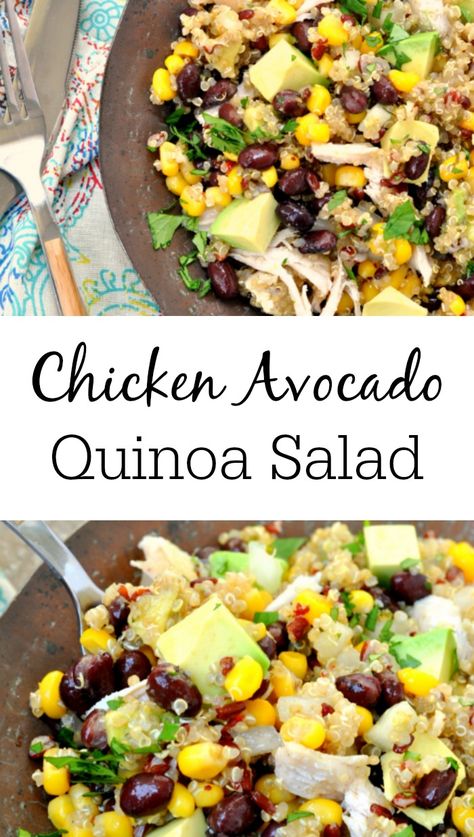 Suburban Kitchen, Chicken Quinoa Salad, Quinoa Recipes Healthy, Avocado Quinoa, Avocado Chicken, Salad Chicken, Chicken Quinoa, Tasty Chicken, Quinoa Salad Recipes