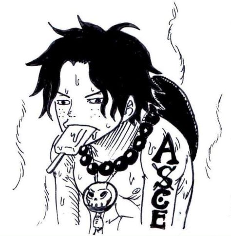 Ace Tattoo, Ace One Piece, Black And White One Piece, Ace Sabo Luffy, Ace And Luffy, One Piece Tattoos, One Piece Ace, One Piece Funny, One Piece Drawing