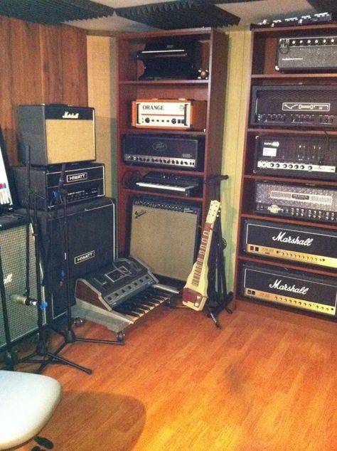 Image result for guitar amp cab shelving Guitar Amp Storage Cabinet, Amp Cabinet Guitar, Guitar Pedal Storage, Guitar Amp Storage, Musician Room, Music Room Design, Guitar Storage, Guitar Studio, Amp Storage