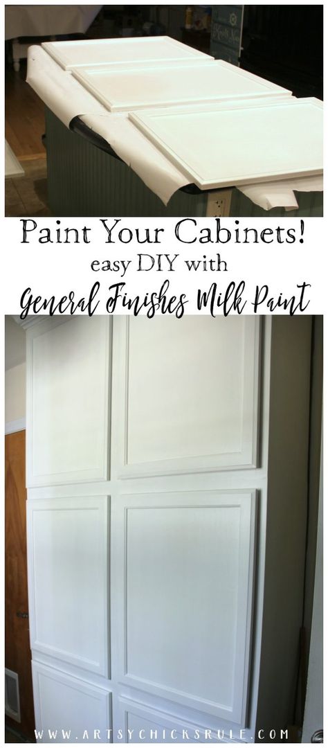 Painted Cabinets with General Finishes Milk Paint! EASY DIY!! Love this paint! Milk Paint Cabinets, Kitchy Kitchens, Diy Kids Art Table, Milk Paint Kitchen Cabinets, Best Kitchen Cabinet Paint, Kitchen Cabinets Painted, Milk Paint Colors, General Finishes Milk Paint, Kitchens Cabinets