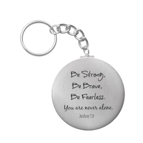 Be Strong, Brave Fearless Bible Verse Quote Keychain Christian Business Ideas, Chain Painting, Bible Gifts, Keychains Ideas, Christian Keychain, Bookmarks Diy, Bible Words Images, Bible Text, Christian Business