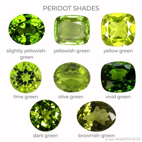 Gemstones Chart, Jewelry Knowledge, Peridot Color, Jewelry Education, Peridot Jewelry, Jewelry Techniques, Green Gems, Colored Gems, Peridot Gemstone