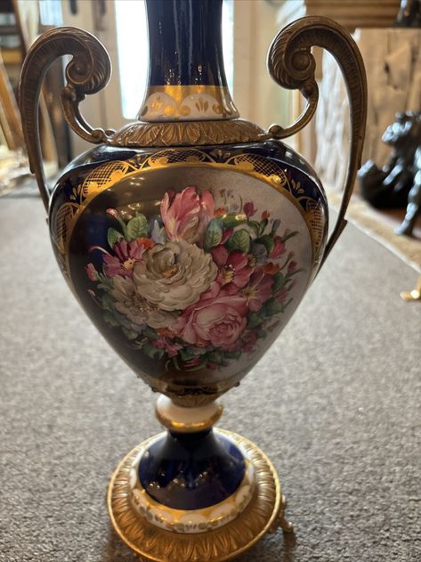 ANTIQUE SERVES STYLE French Porcelain Lidded Urn 19th C. Cobalt Blue, 18” Tall $406.03 - PicClick CA French Porcelain, Ceramic Materials, Victorian Era, Cobalt Blue, French Antiques, Cobalt, Porcelain, Collectibles, Ceramics