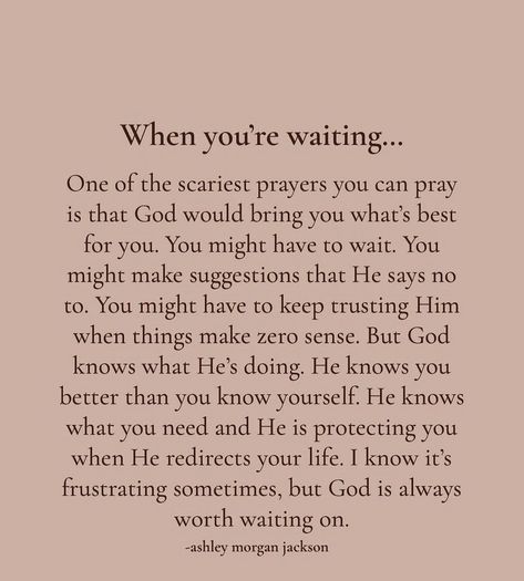 Our human nature craves clarity & controlling outcomes according to our own schedules. But God’s perspective is higher than ours, & 𝗛𝗜𝗦 timing is perfect, even when it doesn’t make sense initially. There are seasons when we find ourselves waiting - for a child, a spouse, a job, healing, or any number of situations beyond our control. The delays can feel unbearable as we wonder “Why, Lord? What are you waiting for?” Yet time & again, God’s timing proves wiser than our own limited understand... Waiting For The One God Has For You, Giving Control To God, Two Week Wait Quotes, The Waiting Season, In Our Waiting God Is Working, God Time Is Perfect Quotes, God's Time Is Perfect Quotes, Gods Perfect Timing Quotes, Waiting On Gods Timing Quotes