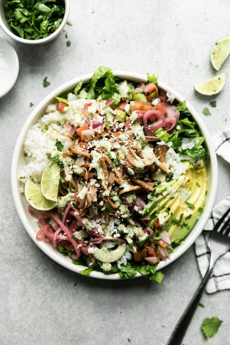 Easy Carnitas in a Slow Cooker OR Instant Pot Real Food Dieticians, Fermented Carrots, Slow Cooker Pork Carnitas, Slow Cooker Carnitas, Real Food Dietitians, Sweet Potato Nachos, Quick Pickled Onions, Carnitas Recipe, Pork Carnitas