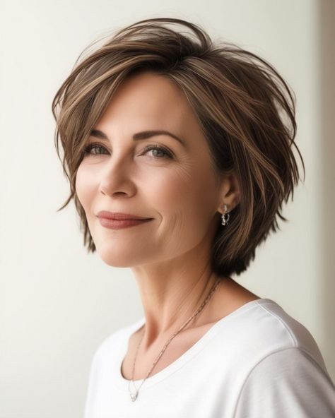 Short Style For Thick Hair, Women Short Layered Haircuts, Bob Over 40 Short, Hairstyles That Add Volume, Pixie For Fine Hair Over 40, Short Highlighted Hairstyles, Short Layered Bob Hairstyles For Fine Hair, Layer Haircut For Short Hair, Short Bob Haircuts With Layers Fine Hair