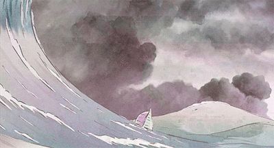 via GIPHY Water Wave Animation, Animation Steps, Boat Animation, Water Animation, Stormy Waves, Waving Gif, Wave Boat, Ghibli Movies, Animation Design