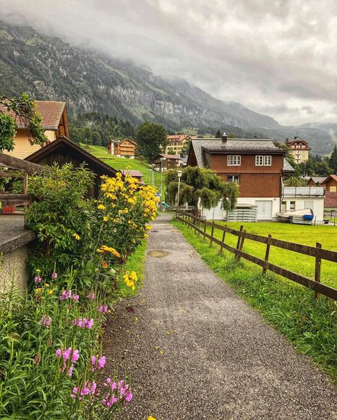 Wengen Switzerland, Rainy Street, Foggy Weather, Winter Cabin, On A Rainy Day, Grey Skies, Swiss Alps, Pretty Photos, A Rainy Day