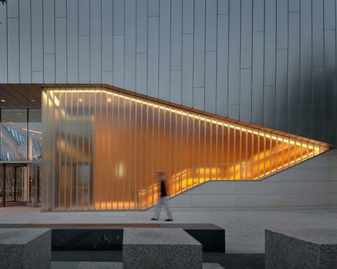 Auditorium Architecture, Kindergarten Architecture, Channel Glass, Lighting Entrance, Fasad Design, Vitrine Design, Auditorium Design, Exterior Facade, Glass Building